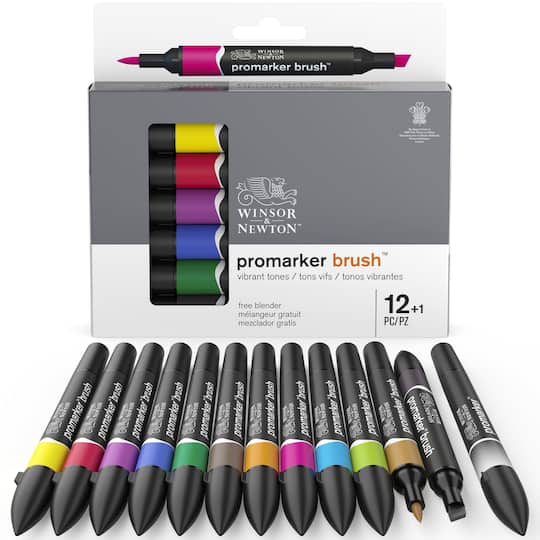 Winsor & Newton® ProMarker Brush™ Vibrant Tones Marker Set